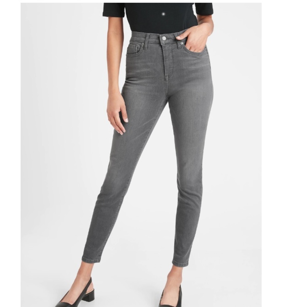 Banana Republic High-Rise Washed-Out Grey Jeans